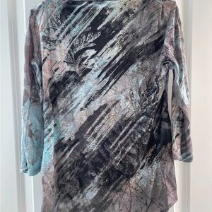 Abstract Print Long Sleeve Top